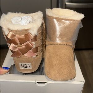 UGG Tan Suede Baby Booties